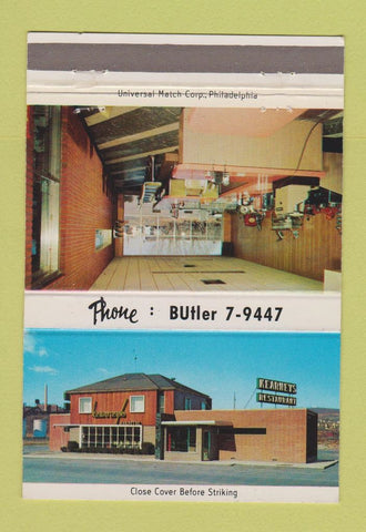 Matchbook Cover - Kearney's Restaurnt Kingston PA Chicken in the Rough 40 Strike