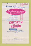 Matchbook Cover - Kearney's Restaurnt Kingston PA Chicken in the Rough 40 Strike