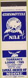 Matchbook Cover - Matchbook Cover Moose Lodge Torrance CA