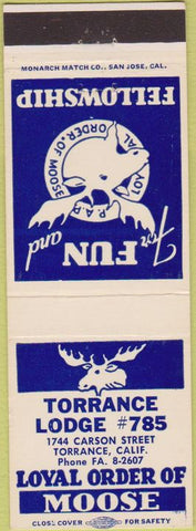 Matchbook Cover - Matchbook Cover Moose Lodge Torrance CA