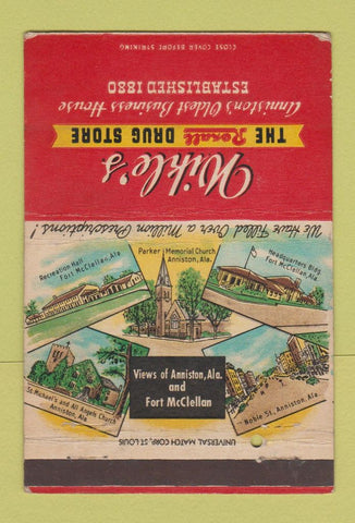 Matchbook Cover - Wikle's Drug Store Rexall Anniston AL 40 Strike
