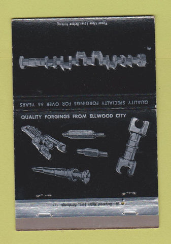 Matchbook Cover - Ellwood City Forge Elwood City PA 40 Strike