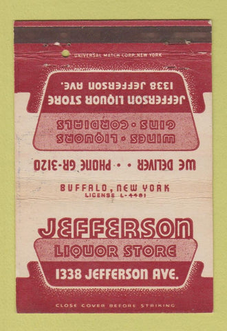 Matchbook Cover - Jefferson Liquor Store Buffalo NY 40 Strike