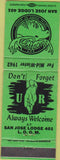 Matchbook Cover - Matchbook Cover Moose Lodge San Jose CA