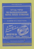 Matchbook Cover - Beatrice Steel Tank Beatrice NE beer barrels 40 Strike