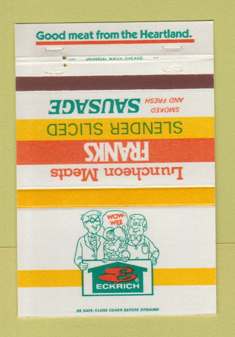 Matchbook Cover - Eckrich Meats Quincy Kalamazoo MI Chicago Fremont OH 40 Strike