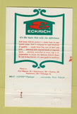 Matchbook Cover - Eckrich Meats Quincy Kalamazoo MI Chicago Fremont OH 40 Strike