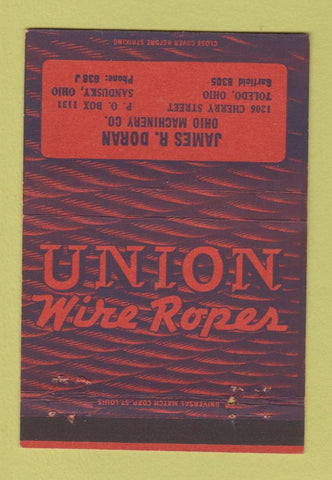 Matchbook Cover - Union Wire Rope James Doran Sandusky Toledo OH 40 Strike
