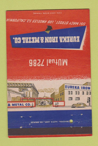 Matchbook Cover - Eureka Iron Metal Los Angeles CA 40 Strike