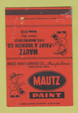 Matchbook Cover - Mautz Paint Green Bay WI 40 Strike