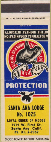 Matchbook Cover - Matchbook Cover Moose Lodge Santa Ana CA