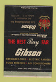 Matchbook Cover - Gibson Appliances Buffalo NY WEAR 40 Strike