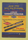 Matchbook Cover - Whitman Barnes Drills Reamers New York City Chicago 40 Strike