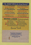 Matchbook Cover - Whitman Barnes Drills Reamers New York City Chicago 40 Strike