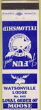 Matchbook Cover - Matchbook Cover Moose Lodge Watsonville CA CREASE