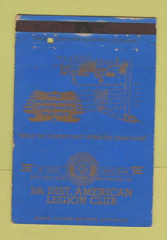 Matchbook Cover - American Legion Minneapolis MN WEAR 40 Strike