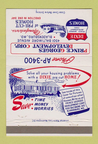 Matchbook Cover - Prince Georges Development Bladensburg MD 40 Strike