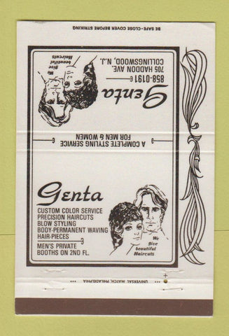 Matchbook Cover - Genta Hair Salon Collingswood NJ 40 Strike