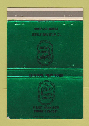 Matchbook Cover - Ace Beauty Shoppe Clinton NY 40 Strike
