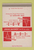 Matchbook Cover - Angle Steel Equipment Plainwell MI 40 Strike