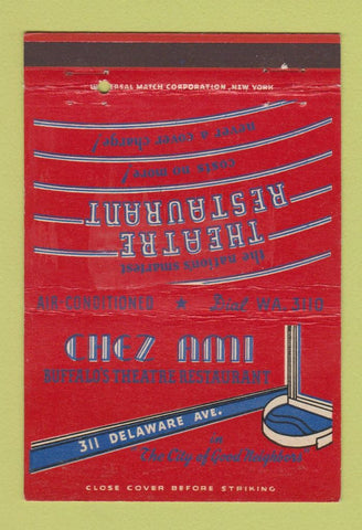 Matchbook Cover - Chez Ami Buffalo NY Theatre Restaurant 40 Strike