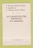 Matchbook Cover - Orangery French Restaurant Knoxville TN 40 Strike