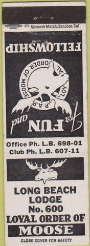 Matchbook Cover - Matchbook Cover Moose Lodge Long Beach CA