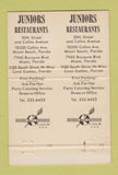Matchbook Cover - Juniors Restaurant Miami Beach FL DOUBLE PRINT 40 Strike