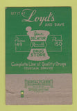 Matchbook Cover - Loyd's Rexall Drug Store Decatur AL WEAR 40 Strike