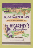 Matchbook Cover - McCarthy's Liquor Store Minneapolis MN 40 Strike
