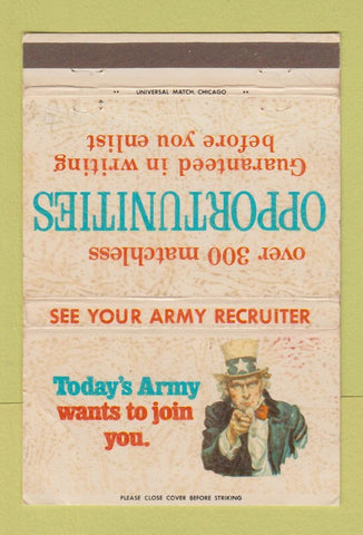 Matchbook Cover - Army Recruiting Uncle Sam 40 Strike