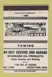 Matchbook Cover - Hy Way Service Standard oil gas Lincoln Park MI 40 Strike