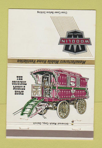 Matchbook Cover - Woodlin Mobil Home Ventilation Marshall MI 40 Strike
