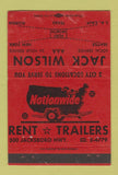 Matchbook Cover - Jack Wilson Trailers Fort Worth TX 40 Strike