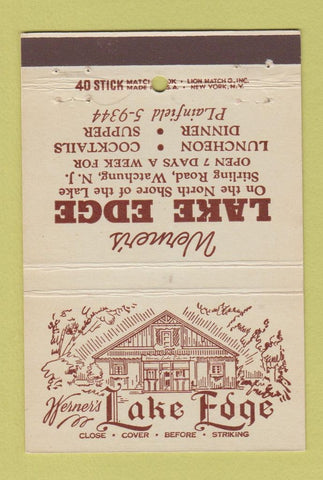 Matchbook Cover - Lake Edge Watchung NJ 40 Stick