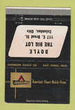 Matchbook Cover - Anderson Mobile Home Trailer Doyle Columbus OH 40 Strike