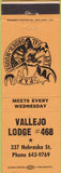 Matchbook Cover - Matchbook Cover Moose Lodge Vallejo CA orange
