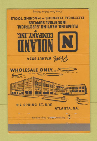 Matchbook Cover - Noland Pluming Heating Supply Atlanta GA 40 Strike