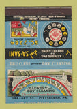 Matchbook Cover - Sani Wash Laundry Pittsburgh PA 40 Strike
