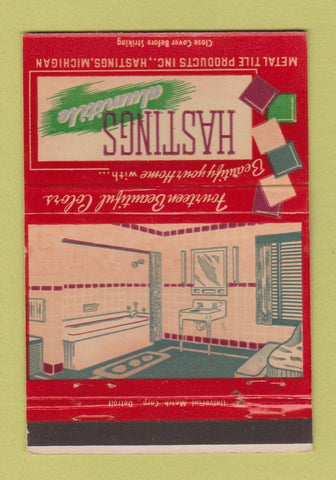 Matchbook Cover - Hastings Alumitile tile Hastings MI 40 Strike