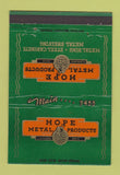 Matchbook Cover - Hope Metal Products Cleveland OH Bob Hope 40 Strike
