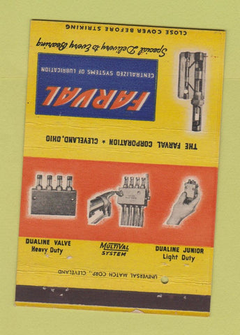 Matchbook Cover - Farval Lubrication Cleveland OH 40 Strike