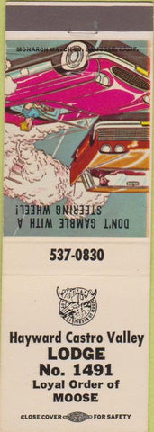 Matchbook Cover - Matchbook Cover Moose Lodge hayward Castro Valley CA
