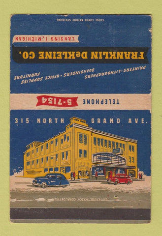 Matchbook Cover - Franklin DeKleine Lansing mI 40 Strike