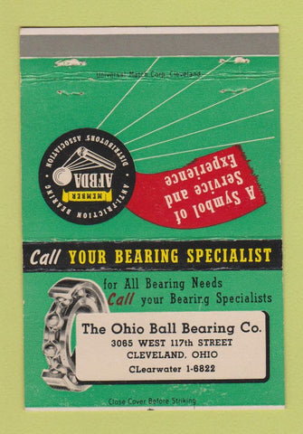 Matchbook Cover - Ohio Ball Bearing Company Cleveland OH 40 Strike