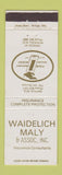 Matchbook Cover - Waidelich Maly Insurance Antigo WI