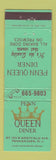 Matchbook Cover - Penn Queen Diner Pennsauken NJ