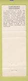 Matchbook Cover - Corcoran's Restaurant San Luis Obispo CA