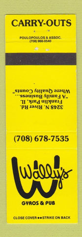 Matchbook Cover - Wally's Gyros Pub Franklin Park IL