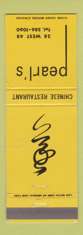 Matchbook Cover - Pearl's Chinese Restaurant New York City